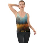 Wildflowers Field Outdoors Clouds Trees Cover Art Storm Mysterious Dream Landscape Chiffon Cami