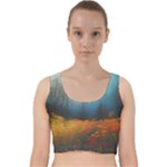 Wildflowers Field Outdoors Clouds Trees Cover Art Storm Mysterious Dream Landscape Velvet Racer Back Crop Top