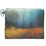 Wildflowers Field Outdoors Clouds Trees Cover Art Storm Mysterious Dream Landscape Canvas Cosmetic Bag (XXL)
