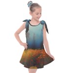 Wildflowers Field Outdoors Clouds Trees Cover Art Storm Mysterious Dream Landscape Kids  Tie Up Tunic Dress