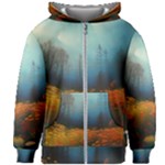 Wildflowers Field Outdoors Clouds Trees Cover Art Storm Mysterious Dream Landscape Kids  Zipper Hoodie Without Drawstring