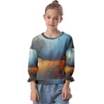 Wildflowers Field Outdoors Clouds Trees Cover Art Storm Mysterious Dream Landscape Kids  Cuff Sleeve Top