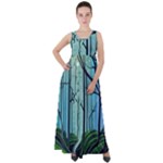 Nature Outdoors Night Trees Scene Forest Woods Light Moonlight Wilderness Stars Empire Waist Velour Maxi Dress