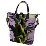 Outdoors Night Full Moon Setting Scene Woods Light Moonlight Nature Wilderness Landscape Buckle Top Tote Bag