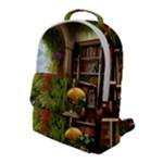 Room Interior Library Books Bookshelves Reading Literature Study Fiction Old Manor Book Nook Reading Flap Pocket Backpack (Large)