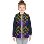 Pattern Repetition Snail Blue Kids  Hooded Puffer Vest