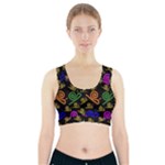 Pattern Repetition Snail Blue Sports Bra With Pocket
