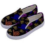 Pattern Repetition Snail Blue Kids  Canvas Slip Ons