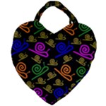 Pattern Repetition Snail Blue Giant Heart Shaped Tote