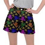 Pattern Repetition Snail Blue Women s Ripstop Shorts