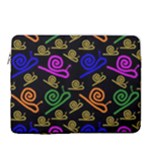 Pattern Repetition Snail Blue 16  Vertical Laptop Sleeve Case With Pocket