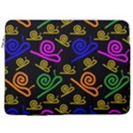 Pattern Repetition Snail Blue 17  Vertical Laptop Sleeve Case With Pocket