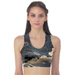 Starry Sky Moon Space Cosmic Galaxy Nature Art Clouds Art Nouveau Abstract Fitness Sports Bra