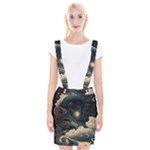 Starry Sky Moon Space Cosmic Galaxy Nature Art Clouds Art Nouveau Abstract Braces Suspender Skirt