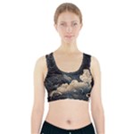 Starry Sky Moon Space Cosmic Galaxy Nature Art Clouds Art Nouveau Abstract Sports Bra With Pocket