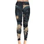 Starry Sky Moon Space Cosmic Galaxy Nature Art Clouds Art Nouveau Abstract Inside Out Leggings