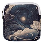 Starry Sky Moon Space Cosmic Galaxy Nature Art Clouds Art Nouveau Abstract Mini Square Pouch
