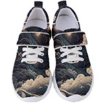 Starry Sky Moon Space Cosmic Galaxy Nature Art Clouds Art Nouveau Abstract Women s Velcro Strap Shoes