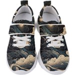 Starry Sky Moon Space Cosmic Galaxy Nature Art Clouds Art Nouveau Abstract Kids  Velcro Strap Shoes
