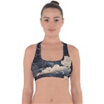 Starry Sky Moon Space Cosmic Galaxy Nature Art Clouds Art Nouveau Abstract Cross Back Hipster Bikini Top 