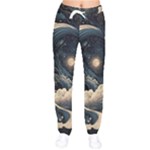 Starry Sky Moon Space Cosmic Galaxy Nature Art Clouds Art Nouveau Abstract Women Velvet Drawstring Pants