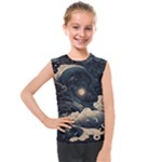 Starry Sky Moon Space Cosmic Galaxy Nature Art Clouds Art Nouveau Abstract Kids  Mesh Tank Top