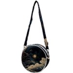 Starry Sky Moon Space Cosmic Galaxy Nature Art Clouds Art Nouveau Abstract Crossbody Circle Bag