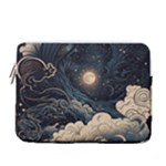 Starry Sky Moon Space Cosmic Galaxy Nature Art Clouds Art Nouveau Abstract 13  Vertical Laptop Sleeve Case With Pocket