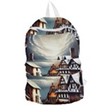 Village Reflections Snow Sky Dramatic Town House Cottages Pond Lake City Foldable Lightweight Backpack