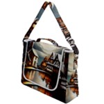 Village Reflections Snow Sky Dramatic Town House Cottages Pond Lake City Box Up Messenger Bag