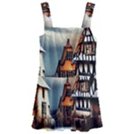 Village Reflections Snow Sky Dramatic Town House Cottages Pond Lake City Kids  Layered Skirt Swimsuit