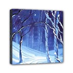 Landscape Outdoors Greeting Card Snow Forest Woods Nature Path Trail Santa s Village Mini Canvas 6  x 6  (Stretched)
