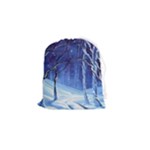 Landscape Outdoors Greeting Card Snow Forest Woods Nature Path Trail Santa s Village Drawstring Pouch (Small)