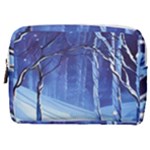 Landscape Outdoors Greeting Card Snow Forest Woods Nature Path Trail Santa s Village Make Up Pouch (Medium)