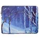 Landscape Outdoors Greeting Card Snow Forest Woods Nature Path Trail Santa s Village 17  Vertical Laptop Sleeve Case With Pocket