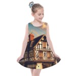Village House Cottage Medieval Timber Tudor Split timber Frame Architecture Town Twilight Chimney Kids  Summer Dress