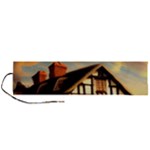Village House Cottage Medieval Timber Tudor Split timber Frame Architecture Town Twilight Chimney Roll Up Canvas Pencil Holder (L)