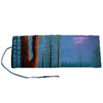 Artwork Outdoors Night Trees Setting Scene Forest Woods Light Moonlight Nature Roll Up Canvas Pencil Holder (S)