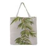 Watercolor Leaves Branch Nature Plant Growing Still Life Botanical Study Grocery Tote Bag