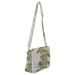 Watercolor Leaves Branch Nature Plant Growing Still Life Botanical Study Shoulder Bag with Back Zipper