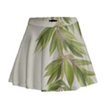 Watercolor Leaves Branch Nature Plant Growing Still Life Botanical Study Mini Flare Skirt