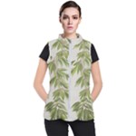 Watercolor Leaves Branch Nature Plant Growing Still Life Botanical Study Women s Puffer Vest