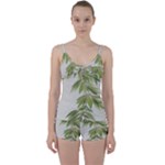 Watercolor Leaves Branch Nature Plant Growing Still Life Botanical Study Tie Front Two Piece Tankini