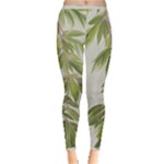 Watercolor Leaves Branch Nature Plant Growing Still Life Botanical Study Inside Out Leggings