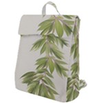 Watercolor Leaves Branch Nature Plant Growing Still Life Botanical Study Flap Top Backpack