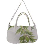 Watercolor Leaves Branch Nature Plant Growing Still Life Botanical Study Removable Strap Handbag