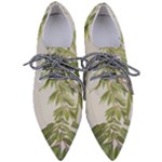 Watercolor Leaves Branch Nature Plant Growing Still Life Botanical Study Pointed Oxford Shoes