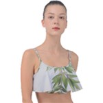 Watercolor Leaves Branch Nature Plant Growing Still Life Botanical Study Frill Bikini Top