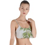Watercolor Leaves Branch Nature Plant Growing Still Life Botanical Study Layered Top Bikini Top 