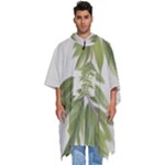 Watercolor Leaves Branch Nature Plant Growing Still Life Botanical Study Men s Hooded Rain Ponchos